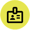A lanyard on a yellow background.