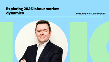 Podcast graphic featuring Neil Carberry OBE. "Exploring 2026 labour market dynamics."