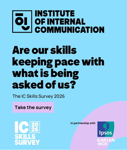 Institute of Internal Communication logo on a light blue background. Bold headline: 